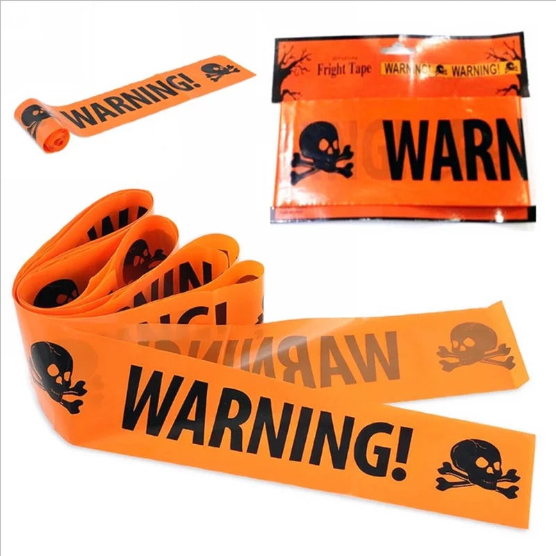 Halloween skull caution tape party decoration