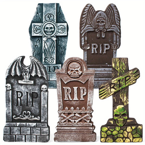 17" Foam Graveyard Tombstones (12-Pack) — Halloween Yard Decoration