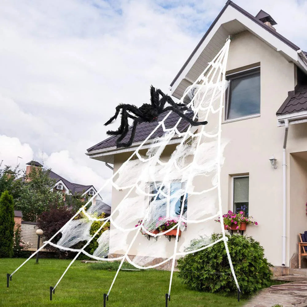 Stretchy 5 meter giant spider web Halloween decoration