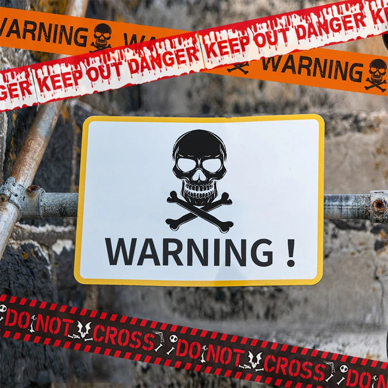 Halloween Skull Caution Tape — Warning Tape Party Decoration