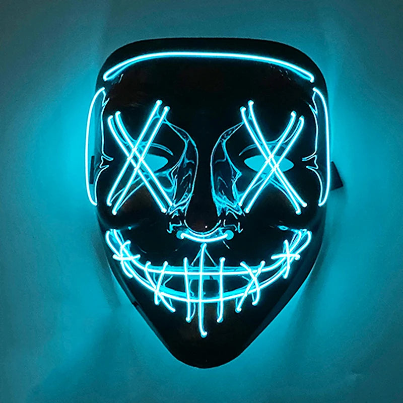 Transparent blue LED glow mask