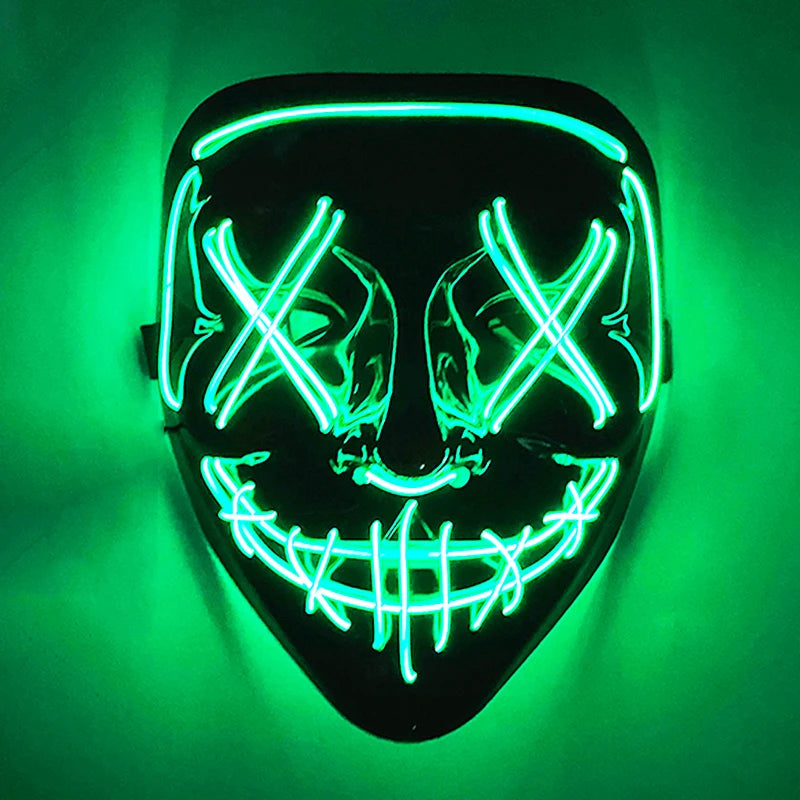 Green LED glow mask