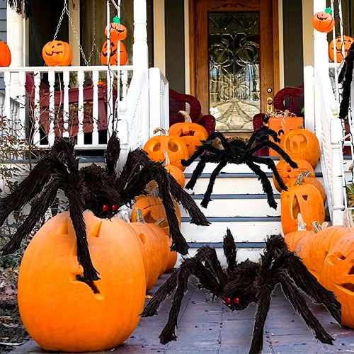 Giant black spider Halloween decoration for yard and porch