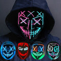 Wireless LED full-face Halloween mask glowing in the dark