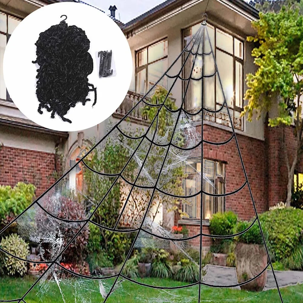 5M Giant Spider Web Halloween Decoration — Stretchy Triangle Web