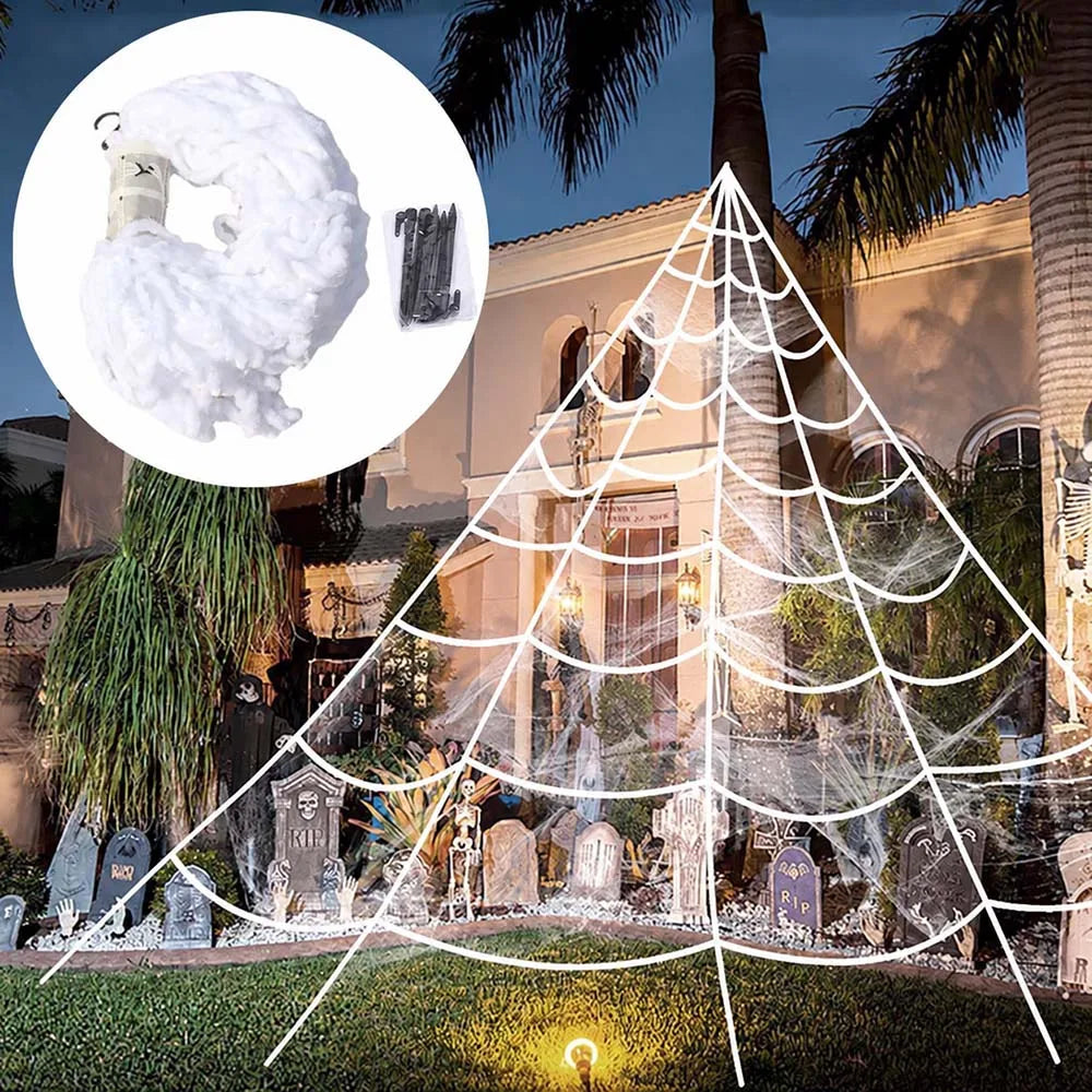 5M Giant Spider Web Halloween Decoration — Stretchy Triangle Web