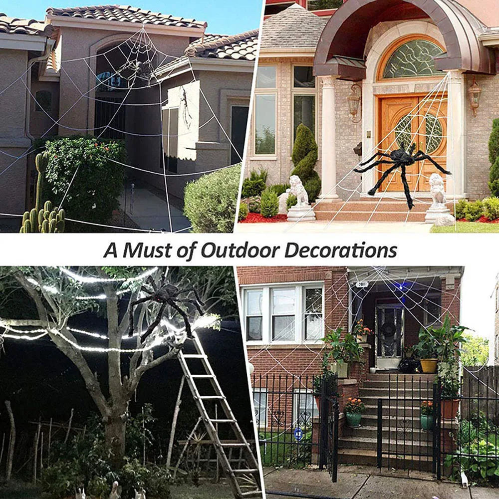 5M Giant Spider Web Halloween Decoration — Stretchy Triangle Web