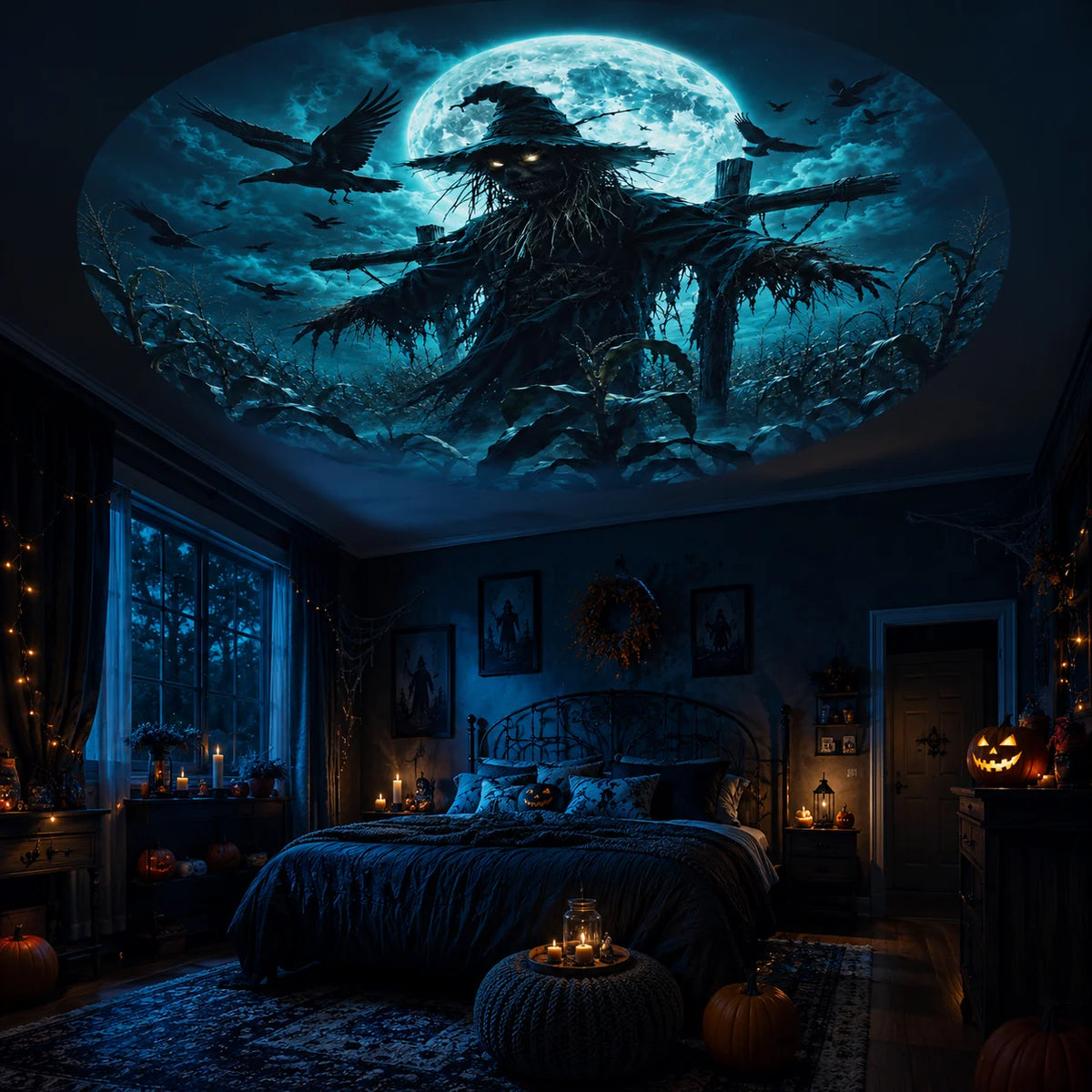 Halloween Projector Night Light — 10 Spooky Patterns, USB Powered