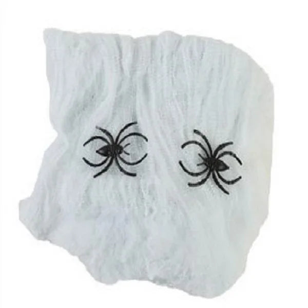 Hanging Halloween Skull & Web Decoration — Indoor/Outdoor Prop