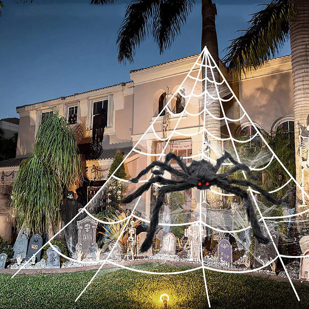 5M Giant Spider Web Halloween Decoration — Stretchy Triangle Web